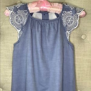 Chambray with Eyelet Details {EUC} Dress 2T
